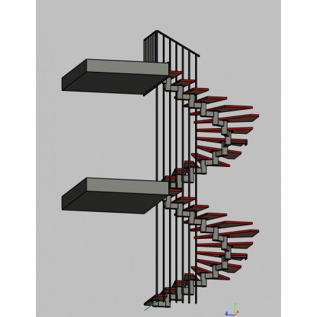 Металлическая лестница между этажами 
